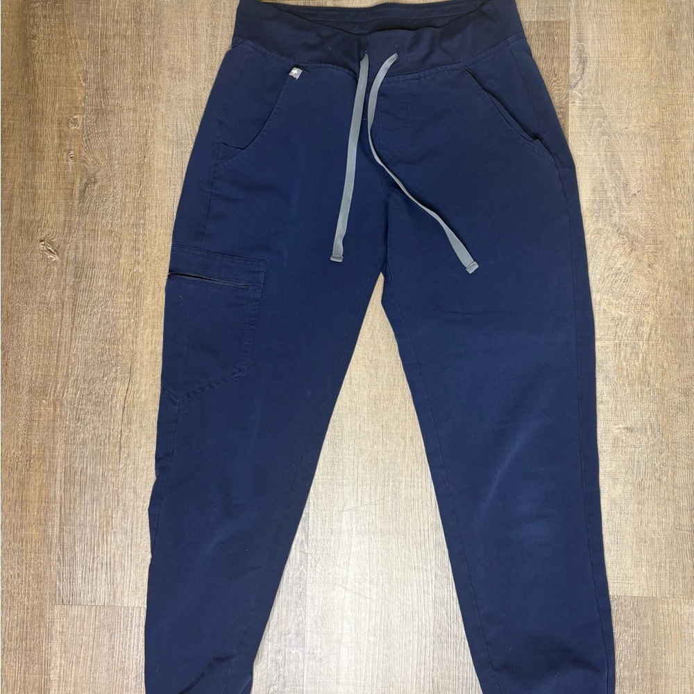 Figs Navy Blue Drawstring Jogger Track Pants